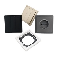 BENDI C2 – Combinaison interrupteur et prise murale modulaire blanche, type européen Schuko 86, panneau PC, 2 gangs, 2 voies, 16A 250V, IP20, durable et facile à installer
