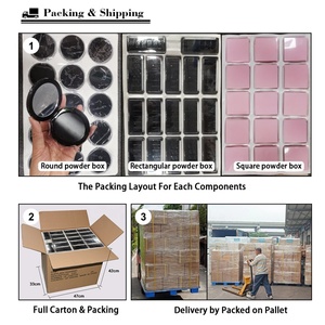 บรรจุภัณฑ์บลัชออนแบบใช้ซ้ำได้หลายสี บรรจุภัณฑ์อายแชโดว์สีชมพู 6 สี พาเลทอายแชโดว์เปล่าพร้อมกระจก - Product Image 6