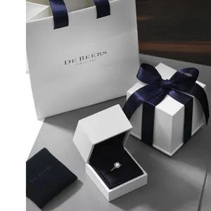 Luxury samt hexagon und octagon stil ring verpackung box mit logo custom schmuck boxen für schmuck verpackung