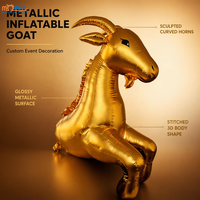 Chèvre gonflable dorée personnalisée, grand modèle d'animal gonflable métallique pour le Nouvel An chinois, la décoration de fête et la publicité