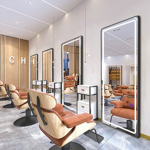 Best Selling Modern LED Light <b>Wall</b>-Mounted Hair Salon Baber <b>Mirror</b> New Style Barber Shop Beauty Salon Hair Cutting <b>Mirror</b> - Product Image 3