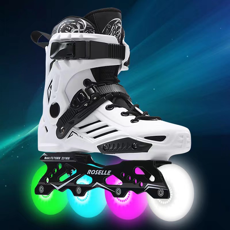 4 Wheels Black Outdoor Sports Products 2 In 1 Roller Skates PU Material