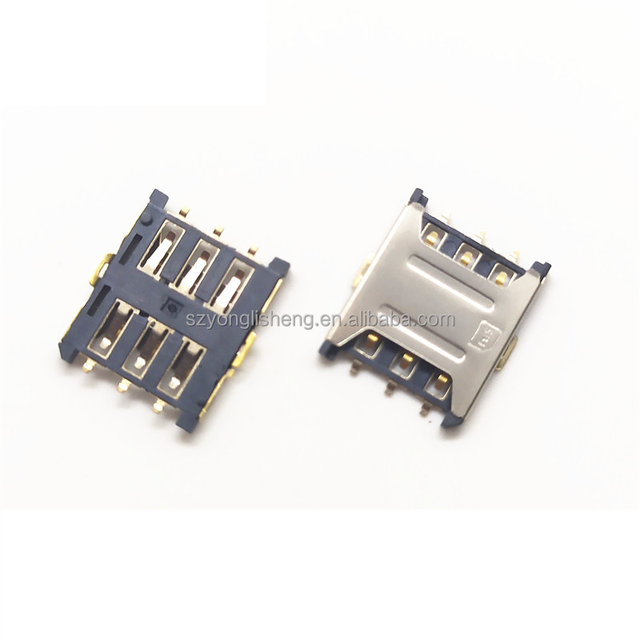 SIM 6P micro-card mobile phone card slot pull-out Pull Type Smart card Connector