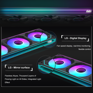 Lovingcool Nuevo Ventilador de Refrigeración Integrado para Computadora de 360 mm, Radiador de PC de Alto Rendimiento con Espejo Infinito de Cuatro Lados, Refrigeración Integrada - Product Image 2