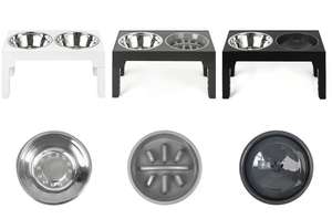 Comedero para mascotas de acero inoxidable 2024, cuenco elevador de comida lenta con protector para el <span class=keywords><strong>cuello</strong></span>, dos cuencos en uno para perros contra el malestar - Product Image 6