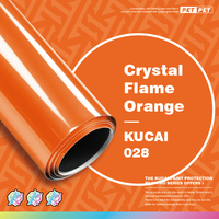 Film Vinyle Adhésif KUCAI PVC Haute Qualité Effet Flamme Cristal Orange Jaune Changeant de Couleur pour Voiture - Films de Recouvrement Auto Changeant de Couleur