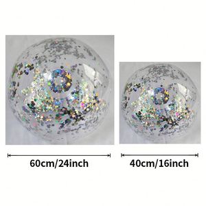 Customizable <b>Inflatable</b> Glitter Beach Ball - Printed Promotional Beach <b>Toy</b> for Outdoor Water Play - Product Image 3