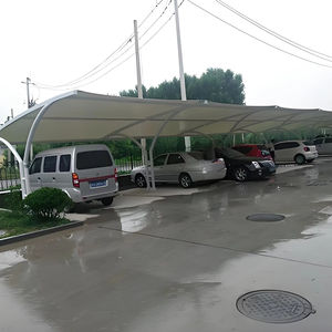 Abri préfabriqué en structure de treillis en acier léger avec membrane tendue, auvent de stationnement pour voiture, services de pliage, de soudage et de découpe - Product Image 2