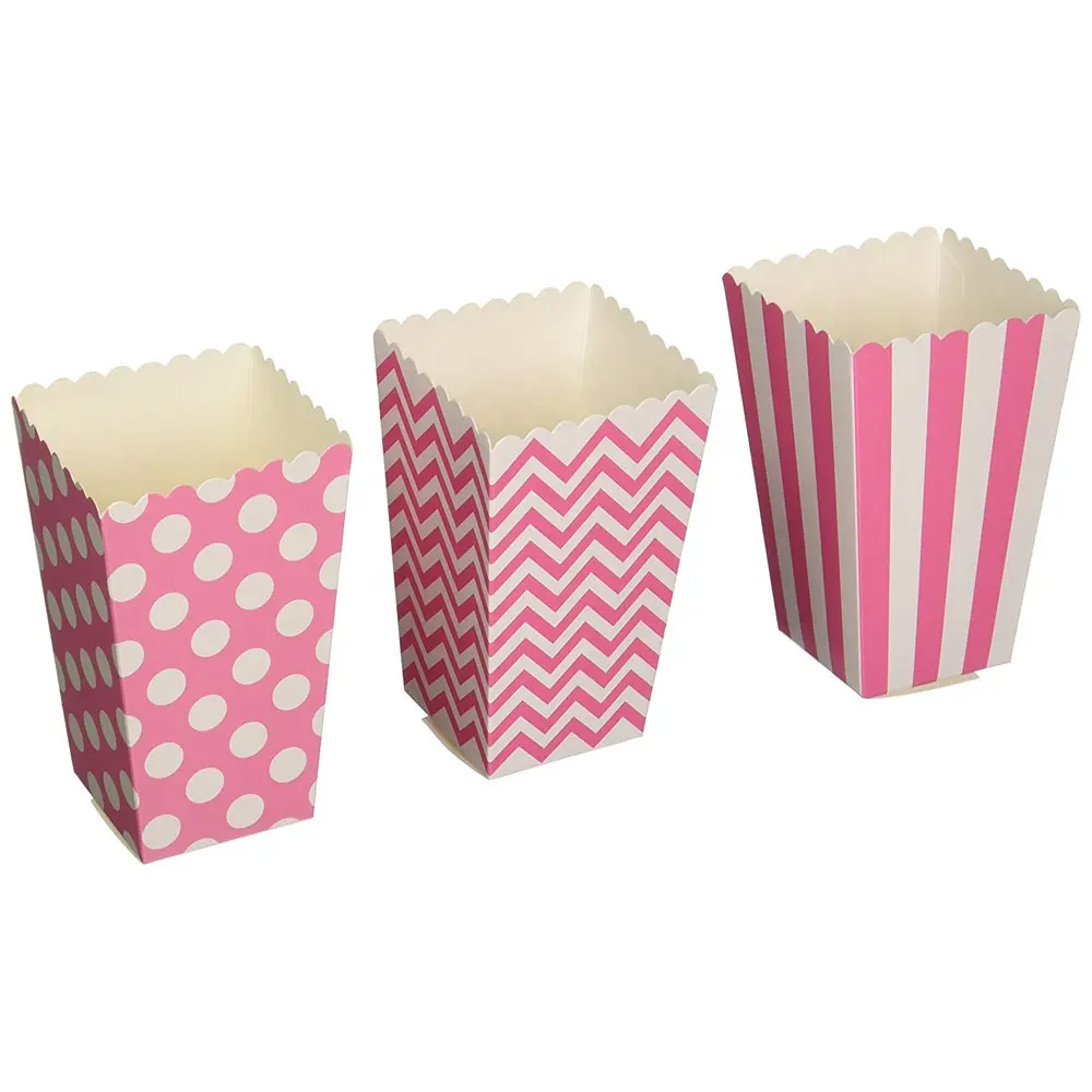 Cajas plegables de palomitas de maíz de papel de alta calidad Caja de palomitas de maíz de grado alimenticio Caja de papel artesanal de palomitas de maíz impresa personalizada