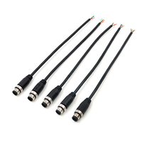 Rangkaian Kabel M12 Male to Female Tahan Air IP67 IP68 Custom 3 5 6 12 17 Pin Sensor M12 Konektor 4 Pin 8 Pin Kabel M12