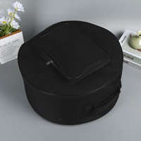 Bolsa Redonda de Nailon Oxford para Batería, con Asa Acolchada, Cierre de Cremallera en Toda la Circunferencia, Bolsillo Frontal, Color y Logotipo Personalizables, Venta al Por Mayor