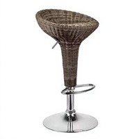Tabouret de bar pivotant en rotin réglable en hauteur, idéal pour la maison et l'hôtellerie – Vente en gros à prix abordable