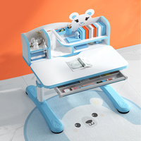 Ensemble de chaise et bureau d'apprentissage ergonomiques pour enfants, bleu rose, réglable en hauteur, meubles de maison, tables d'étude en bois pour enfants
