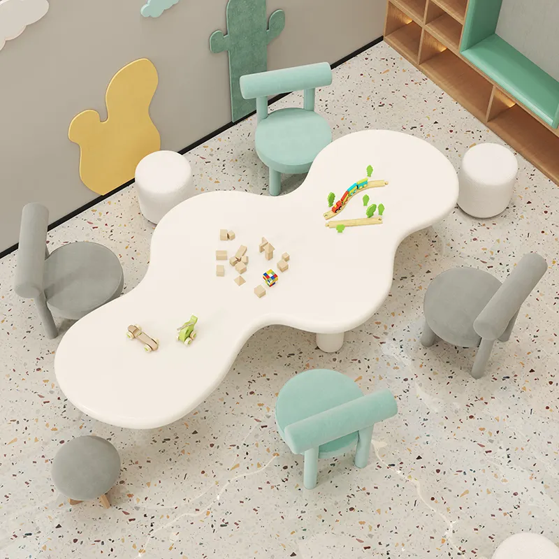 Chiquitos Table et chaise pour enfants polyvalentes Jeu de divertissement manuel Apprendre à écrire Table en forme de nuage