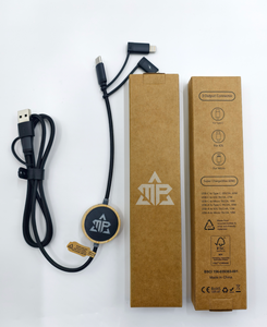 Câble en bambou à charge rapide 60W PD avec logo lumineux, compatible USB-C, Apple CarPlay, Android Auto - Product Image 2