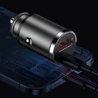Benutzer definierte OEM 12V 24V Universal QC3.0 Mini Dual Port Super Schnell ladung PD 30W bündig USB C USB Auto ladegerät 100W für iPhone 15