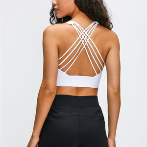 Kadın Push Up orta darbe çapraz geri hızlı kuru yumuşak Yoga spor sutyeni yastıklı koşu üstleri spor salonu Fitness giysileri giysi çalışmak - Product Image 4