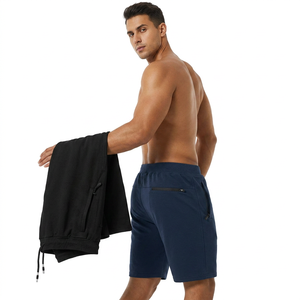Shorts Bermuda en Coton pour Homme avec Cordon de Serrage, Couleur Unie, Décontractés, pour l'Entraînement, avec Poches, Taille Mi-Haute, Coupe Confortable - Product Image 2