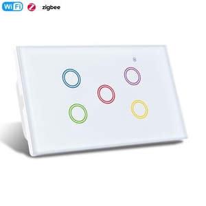 Interrupteur tactile ZIGBEE LAPU SAA Australie 5 gang 220V, panneau en verre trempé, interrupteur mural WiFi, Alexa Smart Home Remote - Product Image 1