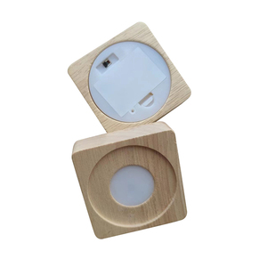 충전식 RGB LED 야간 조명 나무 터치 원격 제어 무선 3D 사각형 램프 기지 나무 스탠드 장식 나무 스탠드 - Product Image 6