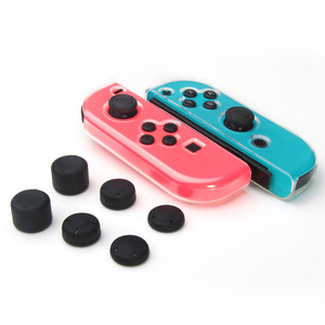 RALAN für Joycon Griffs Soft TPU Hülle Schalter 2 in 1 klare NS Abdeckung mit 6 Stück schwarzen Griffen - Product Image 2