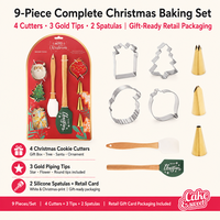 Ensemble complet de 9 ustensiles de pâtisserie de Noël, emporte-pièces, douilles à pâtisserie, spatule en silicone, fournitures de pâtisserie, taille personnalisée