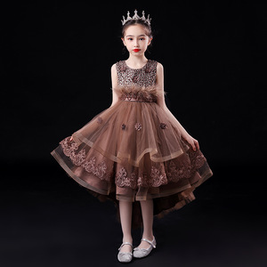 Robe de reine d'anniversaire blanche pur, tenue à l'ancienne, à manches longues, pour filles - Product Image 2