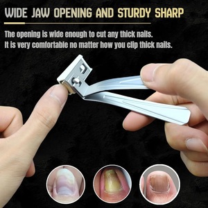 Coupe-<span class=keywords><strong>ongles</strong></span> <span class=keywords><strong>de</strong></span> luxe en acier inoxydable à lame incurvée et large, réglable à 360 degrés, avec poignée longue et récupérateur argenté - Product Image 5