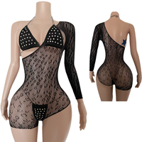 Vente en gros, prêt à expédier, 8 couleurs disponibles, strass, ensemble de 3 pièces, vêtements de danse exotiques
