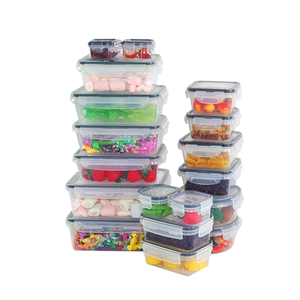 18 Piece Food Storage Containers Set with Easy Snap Lids Plastic Containers for Pantry Kitchen Organization