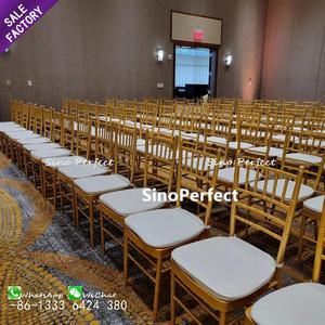 New Design Hotel Banquet Event Stackable Furniture Gold Round White <b>Chair</b> for Wedding - Product Image 3