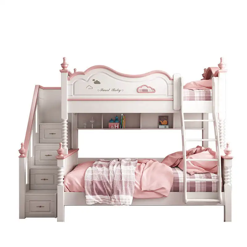 SXC-14 Роскошная детская кровать-Лофт для мальчиков, современная деревянная двухъярусная кровать для девочек, детская мебель, двухъярусные кровати для взрослых, слайд-шоу