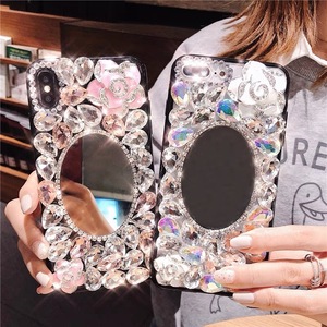 Gscase Chống Sốc Cover Quay Lại Long Lanh <span class=keywords><strong>Bling</strong></span> Rhinestone Kim Cương Pha Lê Điện Thoại Di Động Trường Hợp Cho Iphones 15 Pro Max Dây Buộc - Product Image 3