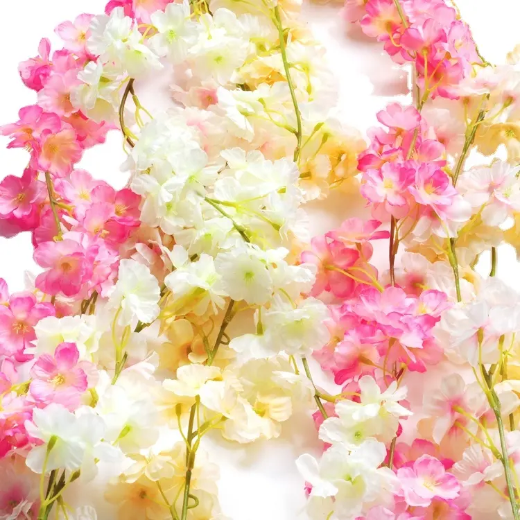 wholesale artificial flower hanging cherry blossom cane vine