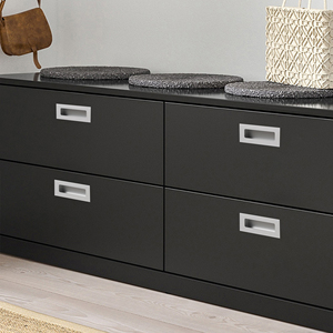 Tirador de Cajón Empotrado Cuadrado de Aleación de Aluminio Negro Oculto, Ajustable, de Lujo Moderno, 13mm de Altura, para Sala de Estar - Product Image 5