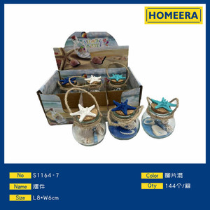 Confezione sfusa da 6 pezzi da 8x6cm colori misti decorativi in vetro conchiglia ornamenti in resina novità e decorazioni Creative per la casa - Product Image 1