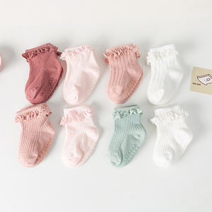Personnaliser en dessinant M nouveau-né bébé dentelle nœud princesse chaussettes filles infantile printemps et automne bébé coton chaussettes filles - Product Image 1