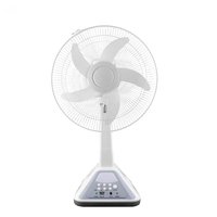 Kipas Angin Dinding Luar Ruangan Tenaga Surya 16 inci, Motor DC Plastik, Tahan Lama, Portabel, Dapat Diisi Ulang, Lampu LED, Output USB, Remote Digital
