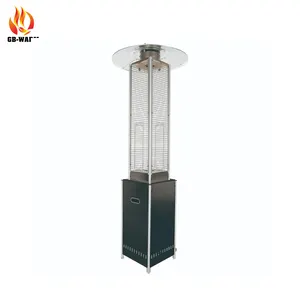 Square gas glass tube free standing flame pyramid outdoor garden heater
