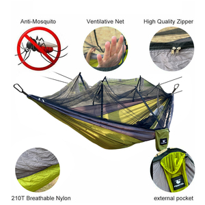 Hamac de camping portable <span class=keywords><strong>pliable</strong></span> pour 2 personnes Feistel, en nylon respirant 210T, avec <span class=keywords><strong>moustiquaire</strong></span> haute densité - Product Image 6