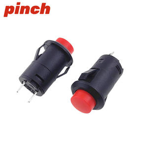 Interrupteur à bouton-poussoir 12 mm, non verrouillable, à réinitialisation automatique, verrouillable, à tête ronde, en plastique, pour contrôle industriel - Product Image 1