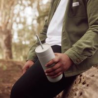 Taza de Viaje Carter Personalizada de Acero Inoxidable, Taza Aislada al Vacío de Doble Capa, 450 ml, Recta con Pajita, Taza de Regalo de 12 oz/16 oz