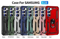 Funda de teléfono deportiva a prueba de golpes, armadura para Samsung Galaxy S23 S23 Plus S23 Ultra, funda trasera con soporte
