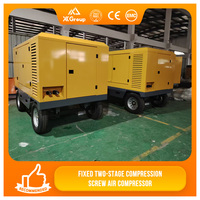 Compresseur d'air robuste à double cylindre, refroidi par eau, lubrifié, alimenté au diesel 228HP-22, pour les travaux miniers et de construction