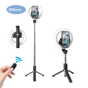 Trépied portable pour <span class=keywords><strong>selfie</strong></span> <span class=keywords><strong>Q07</strong></span> avec anneau lumineux de 6 pouces pour support de téléphone portable - Product Image 1