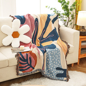 Couverture de salon de camping en plein air personnalisée <span class=keywords><strong>serviette</strong></span> de canapé motifs floraux et de dessins animés joyeux pour l'atmosphère décorative B & B - Product Image 1