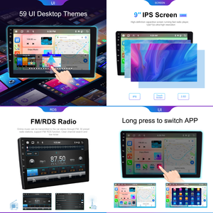 Radio para Auto Podofo 2 Din Android, Pantalla Táctil IPS de 9'', 4+4 Núcleos, 6+128 GB, Estéreo para Auto, Carplay, Android Auto, GPS, WiFi, FM, RDS, DSP, BT, USB - Product Image 3