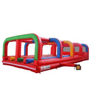 Blow Up Water Park Tres carriles Tobogán acuático Paseos de diversión inflables Parque de toboganes acuáticos - Product Image 1