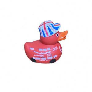 Vente en gros OEM Jouet aquatique pour enfants en plastique, canard jaune de 3 pouces, style bus britannique, avec son couinement, pour piscines, Royaume-Uni - Product Image 3