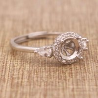 Sterling Silber 6,5mm/1 Karat Semi Mount Ring rahmen Blank Moissan ite Diamond Setting Base ohne Center Stone Inlay für Heimwerker